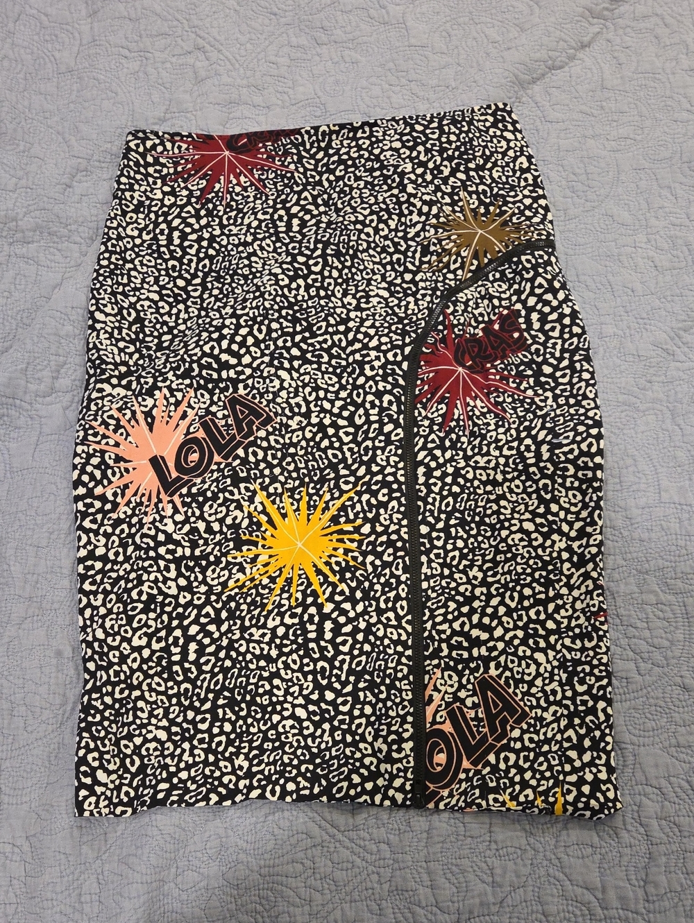 Bimba y Lola Wild Leopard "LOLA" Pop-Art Midi Skirt Sz 42